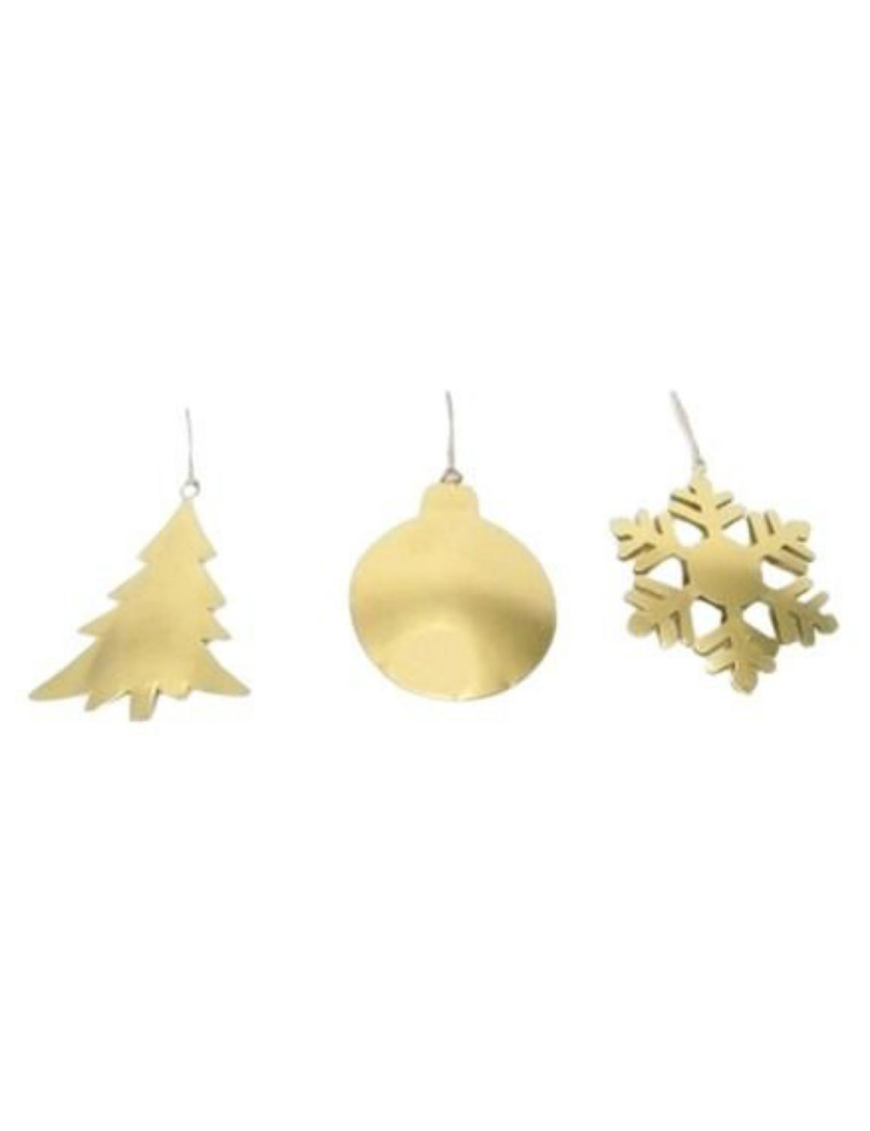 GOLD ENAMEL HANGER 13cm ASSORTED SHAPES