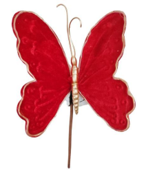 PICK FARFALLA VELLUTO ROSSO 20cm