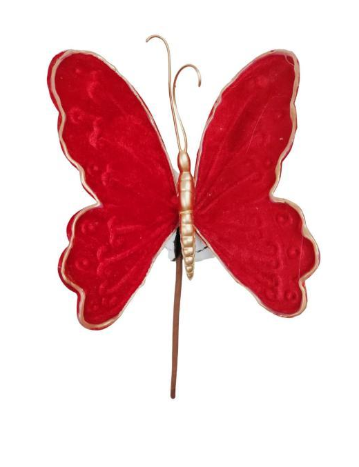 PICK FARFALLA VELLUTO ROSSO 20cm