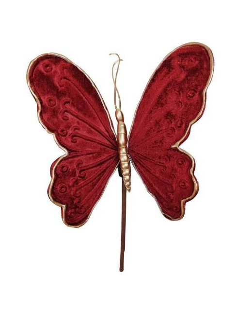 PICK FARFALLA VELLUTO BORDEAUX 20cm