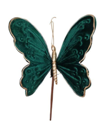 Green Velvet Butterfly Pick 20cm