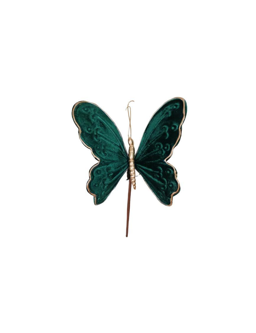 PICK FARFALLA VELLUTO VERDE 20cm