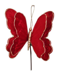 PICK FARFALLA VELLUTO ROSSO 20cm