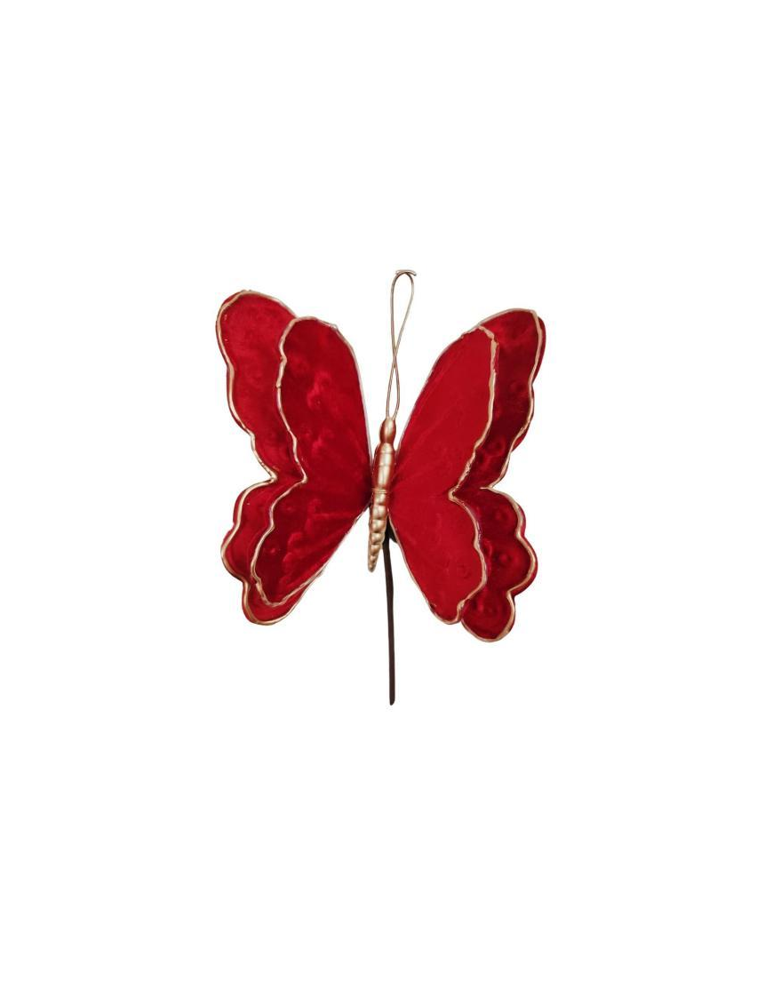 PICK FARFALLA VELLUTO ROSSO 20cm