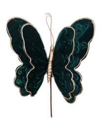 Green Velvet Butterfly Pick 20cm