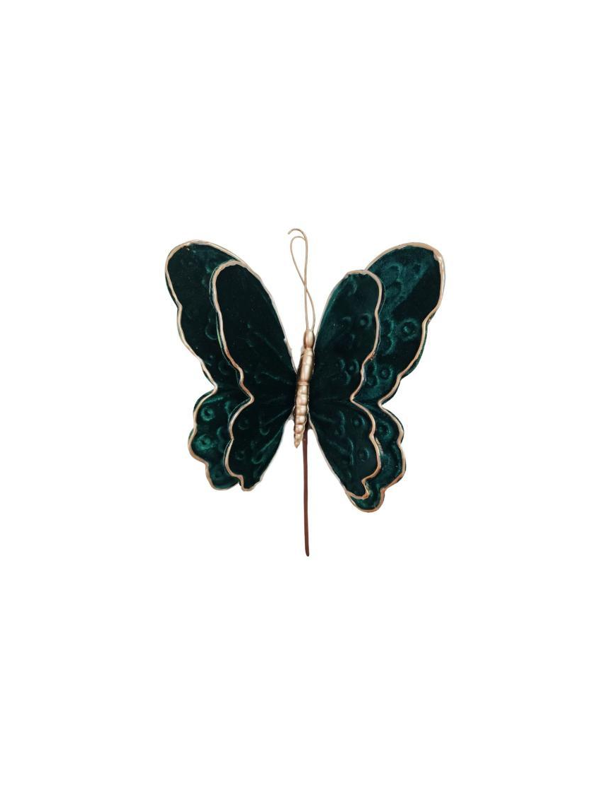 PICK FARFALLA VELLUTO VERDE 20cm