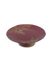 L.VETRO ROSSO/ORO ALZATA 26cm 13993