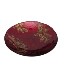 L.VETRO ROSSO/ORO CENTROTAVOLA 30cm 1395