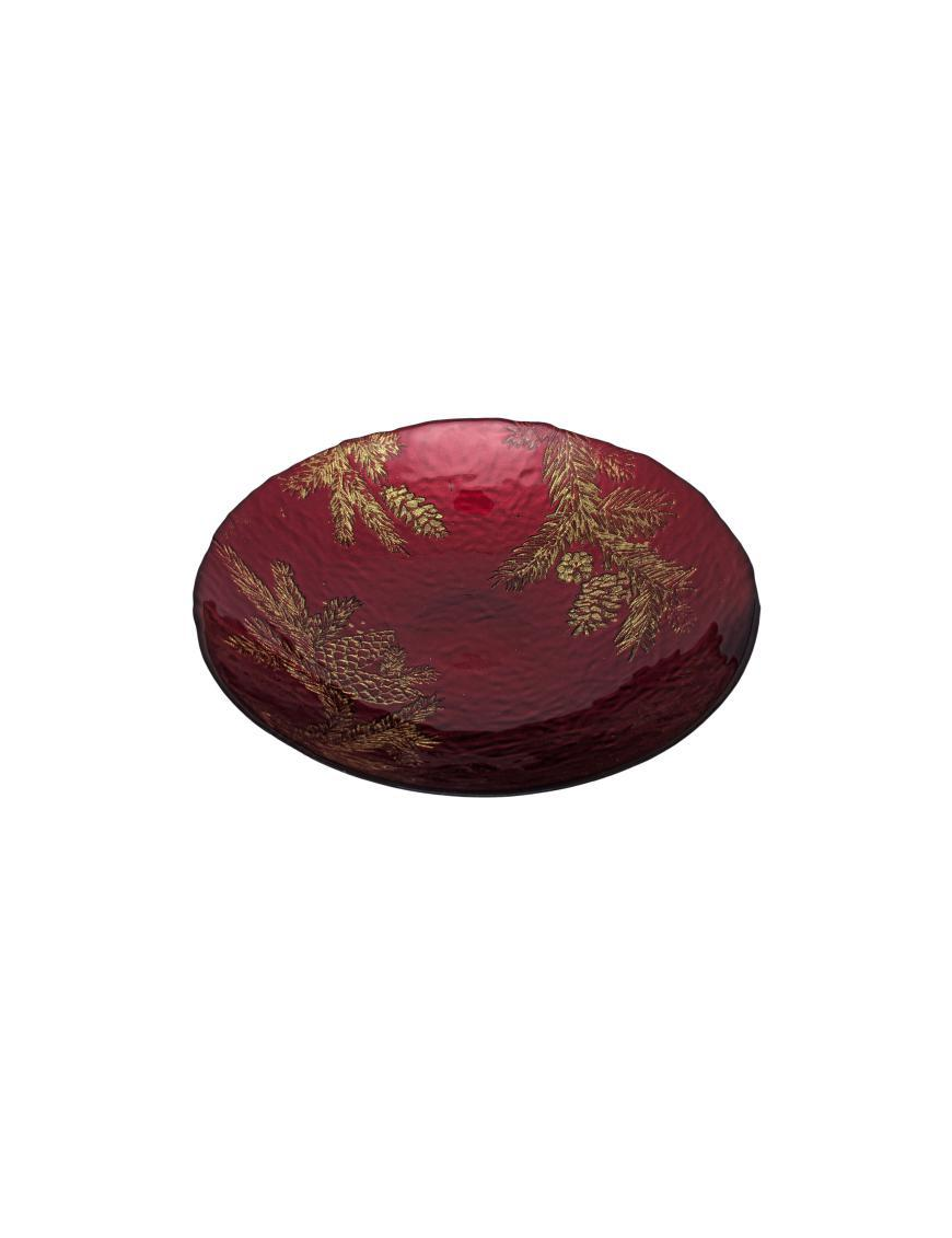 L.VETRO ROSSO/ORO CENTROTAVOLA 30cm 1395