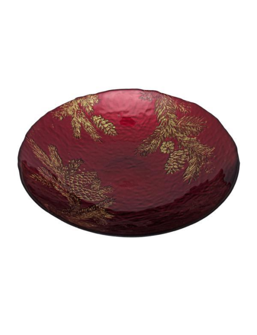 L.VETRO ROSSO/ORO CENTROTAVOLA 30cm 1395
