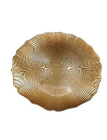 L.VETRO GOLD PIATTO TONDO 21cm 13795