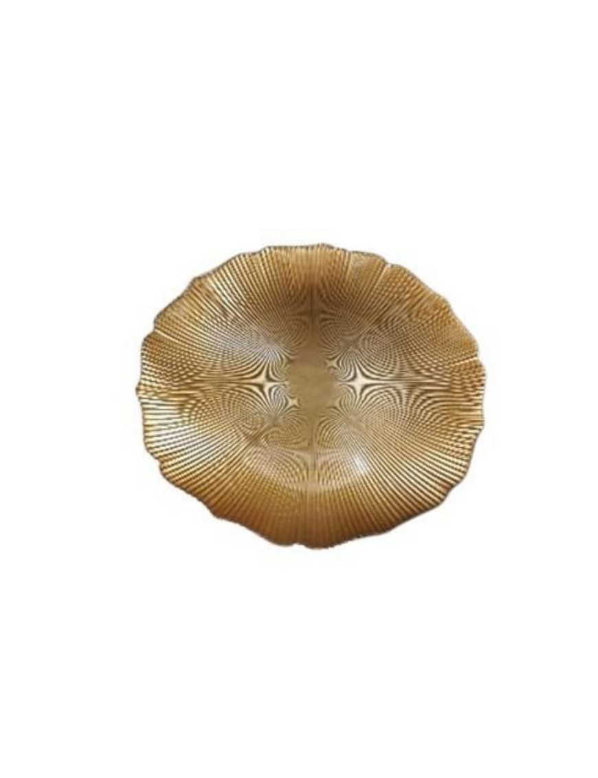 L.VETRO GOLD PIATTO TONDO 33cm 13771