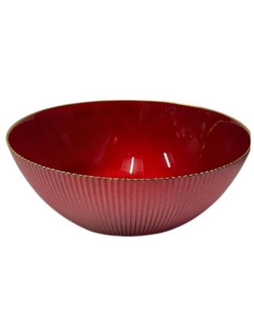 L.VETRO ORO/ROSSO INSALATIERA 28cm 91102