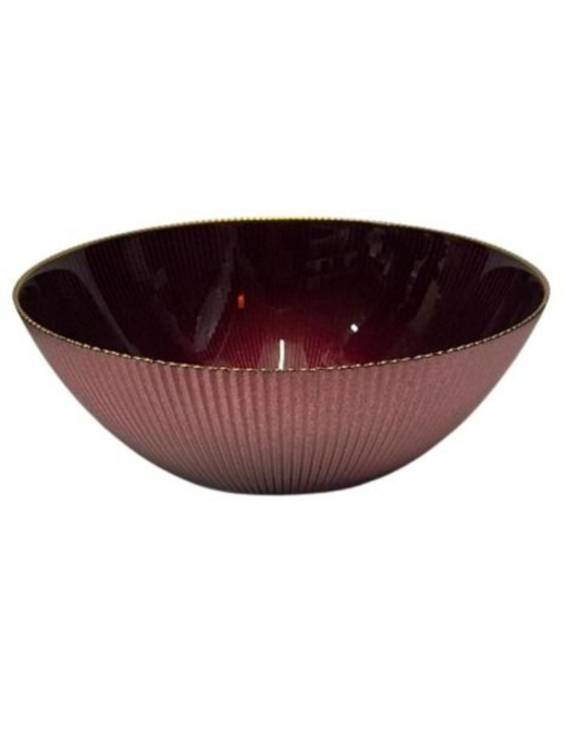 L.VETRO ORO/BORDEAUX INSALATIERA 28cm