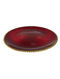 L.VETRO ORO/ROSSO SOTTOPIATTO 32cm
