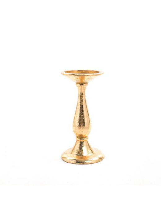 PORTACANDELA RESINA ORO 20cm