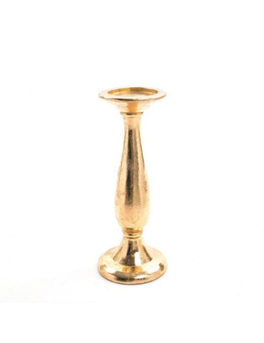 PORTACANDELA RESINA ORO 31cm