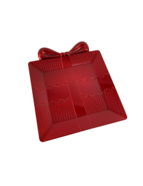 L.PLAST ROSSO VASSOIO PACCO REGALO 33x28