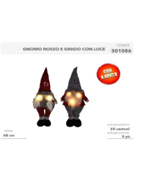 ASSORTED GRAY OR RED GNOME 68cm WITH LIGHT