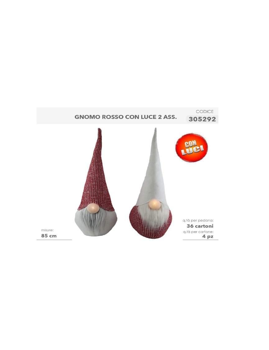 GNOMO C/LUCE ROSSO 85cm 305292 $$