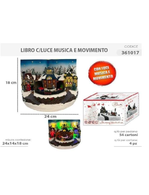VILLAGE WITH LIGHTS AND MUSIC 24x14x18cm