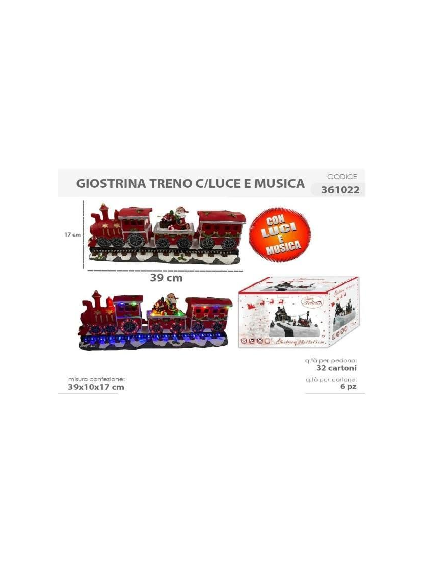 GIOSTRINA TRENO CON LUCI E MUSICA 39x10x17cm