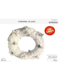CORONA LINEA NEVE  40cm 10luci