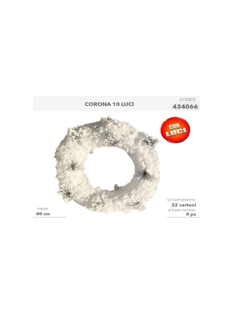 CORONA LINEA NEVE  40cm 10luci