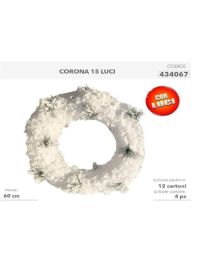 CORONA LINEA NEVE 60cm 15luci