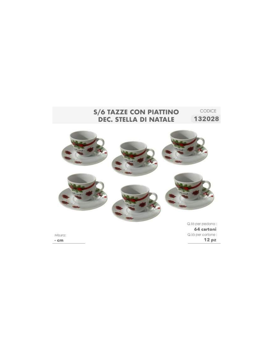 L.STELLA NATALE SERV.CAFFE' 6pz C/P