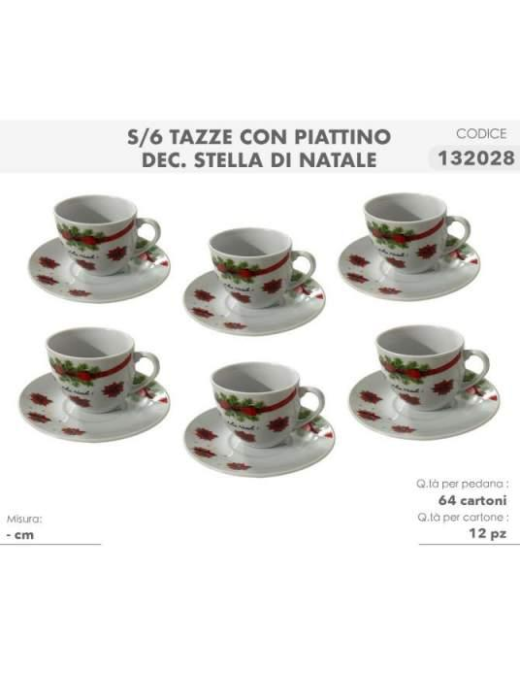 L.STELLA NATALE SERV.CAFFE' 6pz C/P