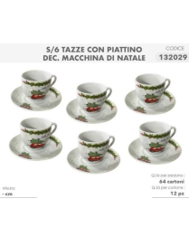 L.MACCHINA NATALE SERV.CAFFE' 6pz C/P