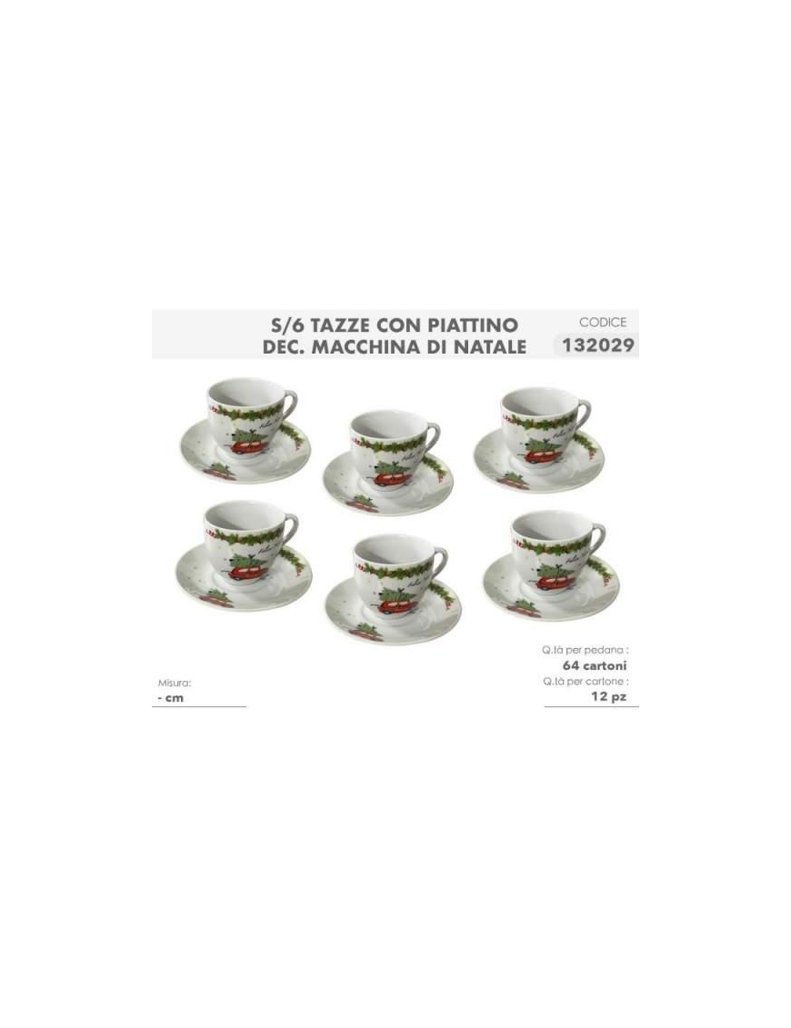 L.MACCHINA NATALE SERV.CAFFE' 6pz C/P