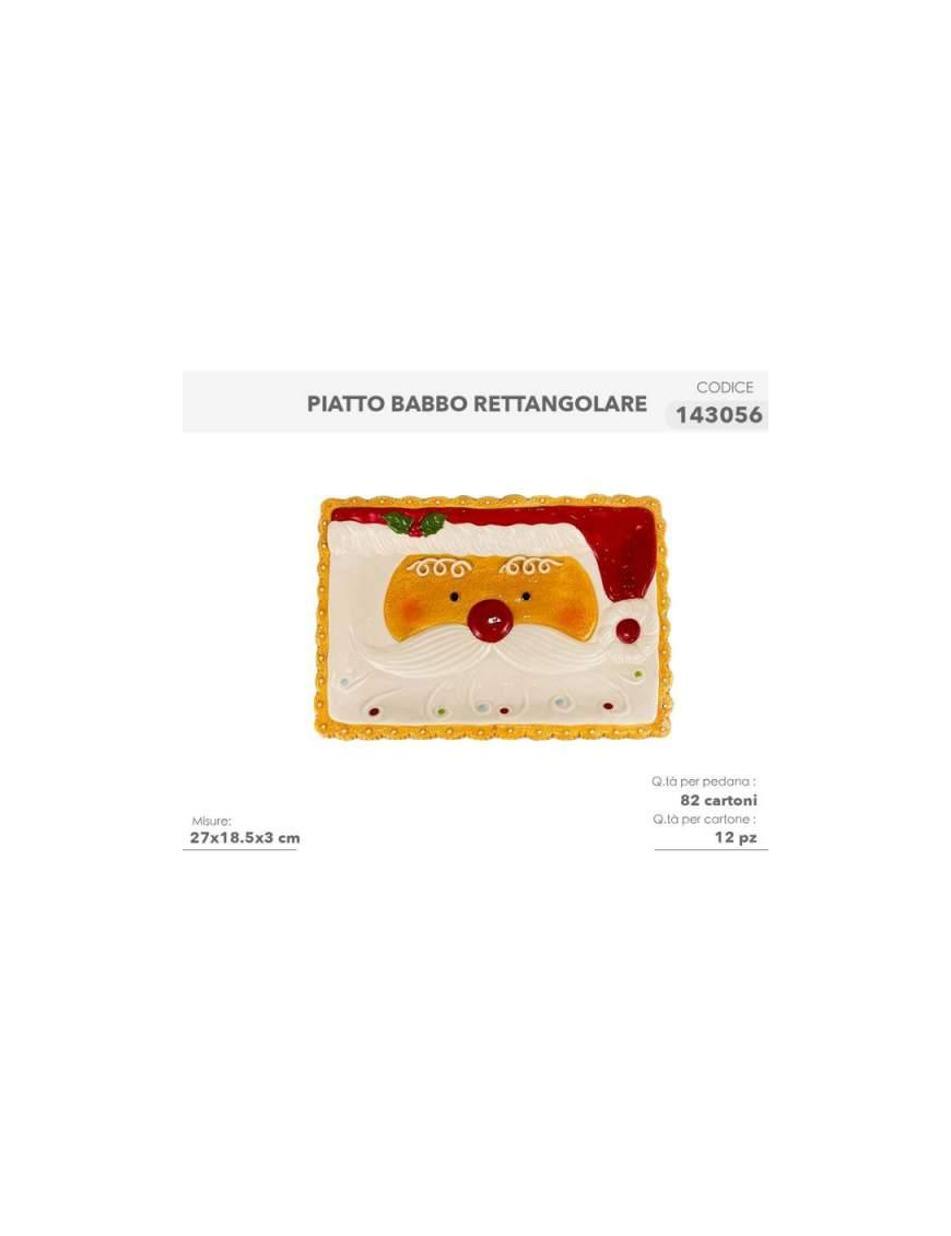 L.XMAS PIATTO RETT. BABBO 27x18 1430