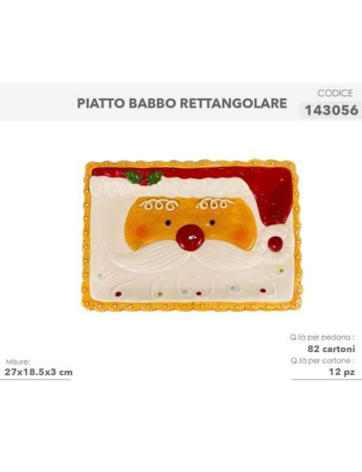 L.XMAS PIATTO RETT. BABBO 27x18 1430