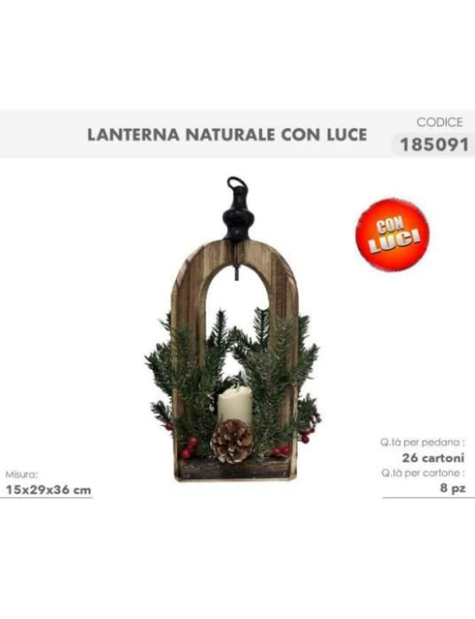 L.PINO NATURAL LANTERNA 15x29x36 C/LUC$$
