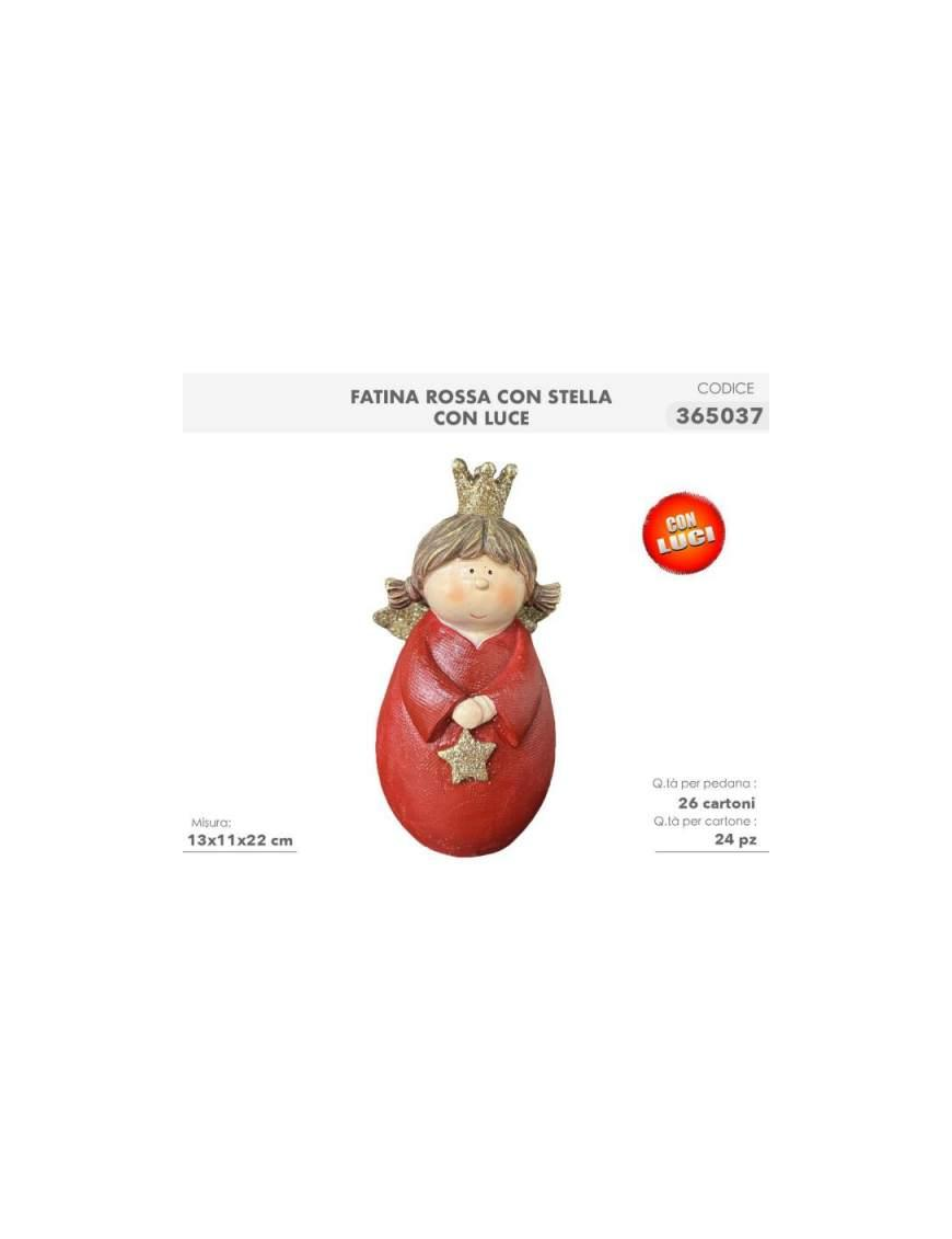 ROUGE FAIRY WITH STAR AND LIGHT 22cm