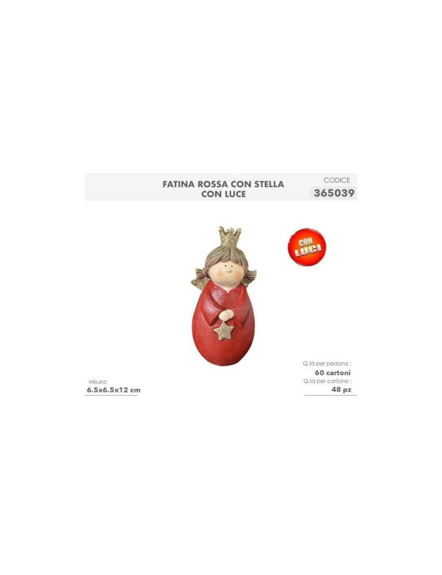 ROUGE FAIRY WITH STAR AND LIGHT 12cm
