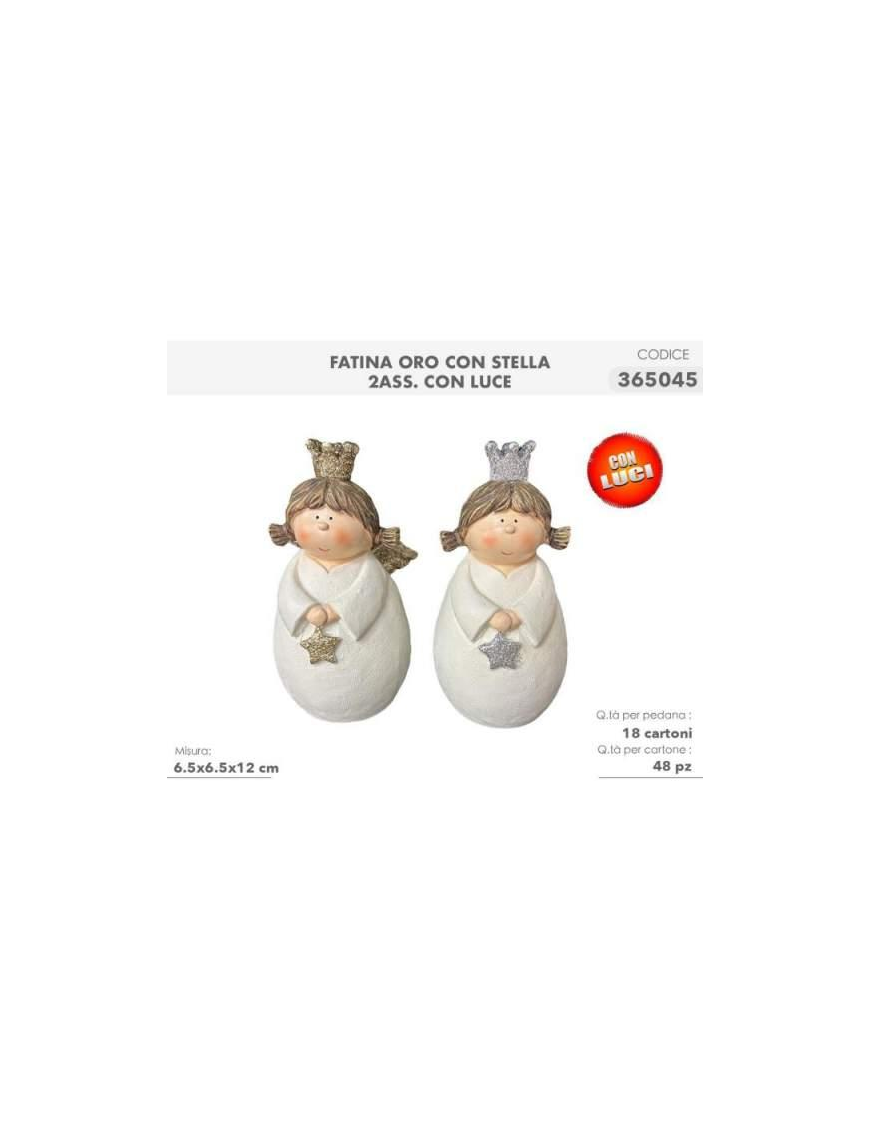 FATINA ORO CON STELLA E LUCE 12cm