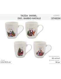 TAZZA CON DECORAZIONE BABBO NATALE 385ml