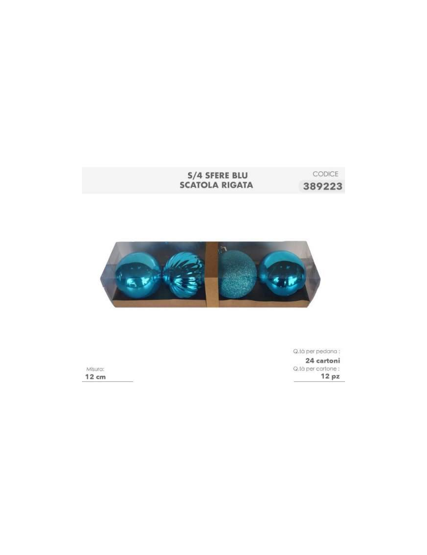 SFERA BLU  4pz 12cm 389223 $$