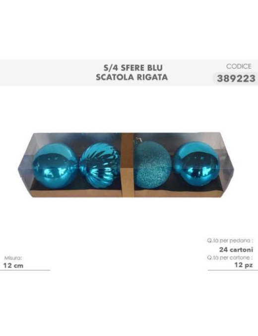 SFERA BLU  4pz 12cm 389223 $$