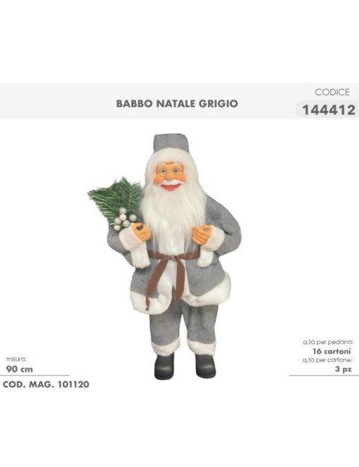 GRAY SANTA CLAUS 90cm