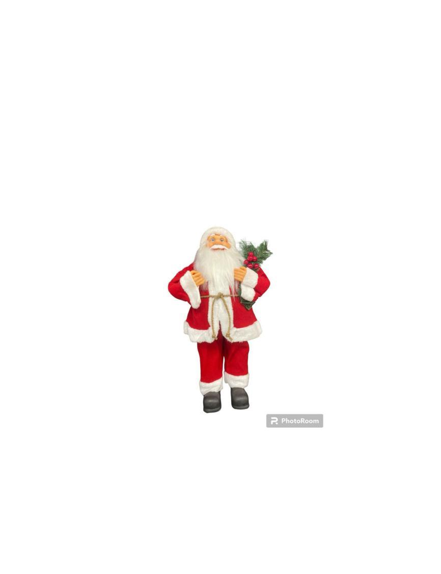 BABBO NATALE ABITO ROSSO/BIANCO 30cm
