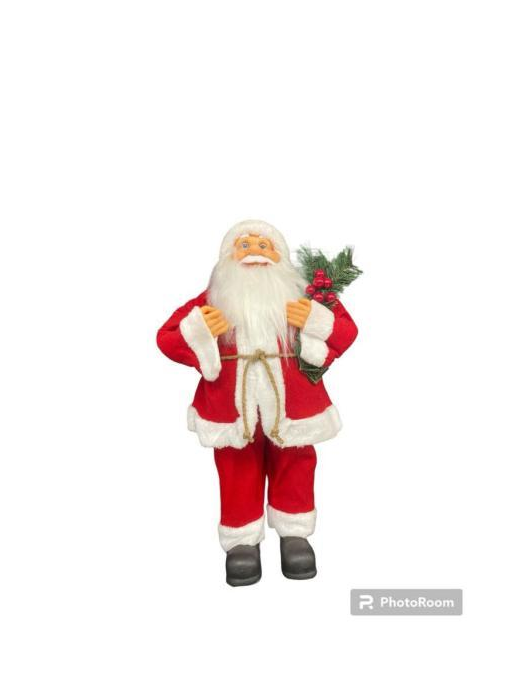 BABBO NATALE ABITO ROSSO/BIANCO 30cm