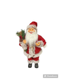 SANTA CLAUS RED/GREY DRESS 30cm