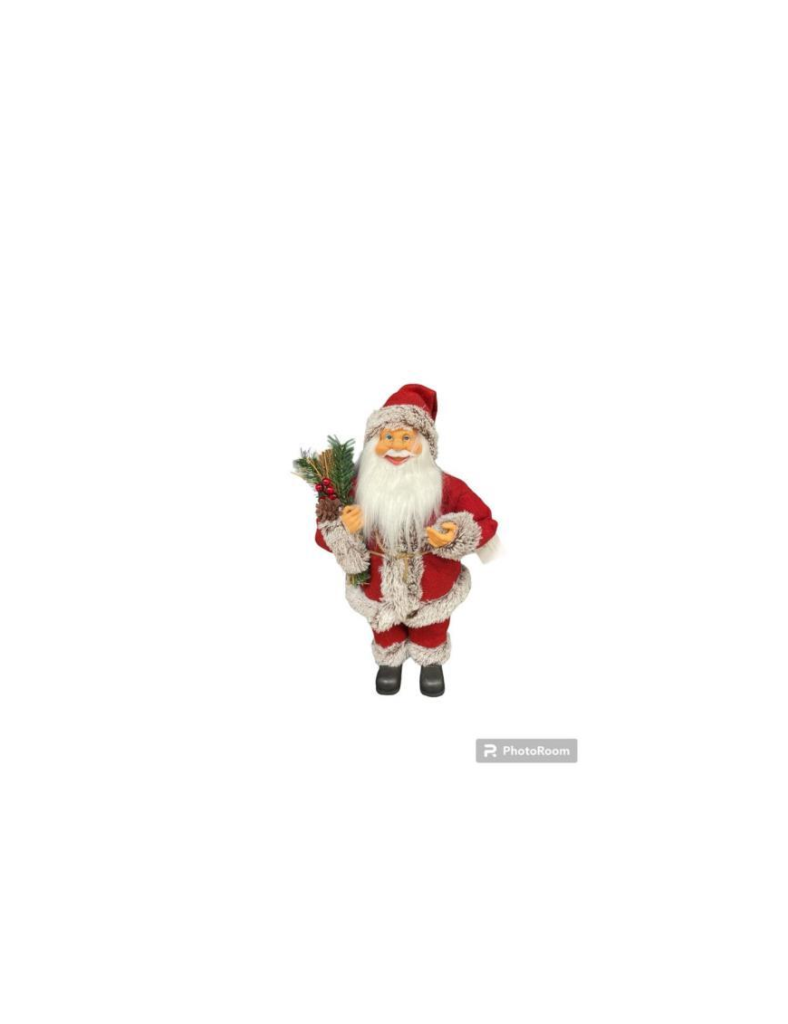 SANTA CLAUS RED/GREY DRESS 30cm