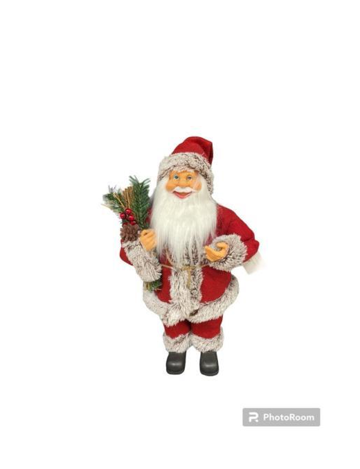 SANTA CLAUS RED/GREY DRESS 30cm