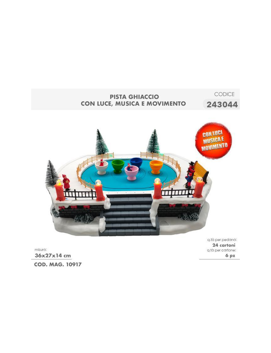 ICE RINK WITH LIGHTS AND MUSIC 36x27x14cm