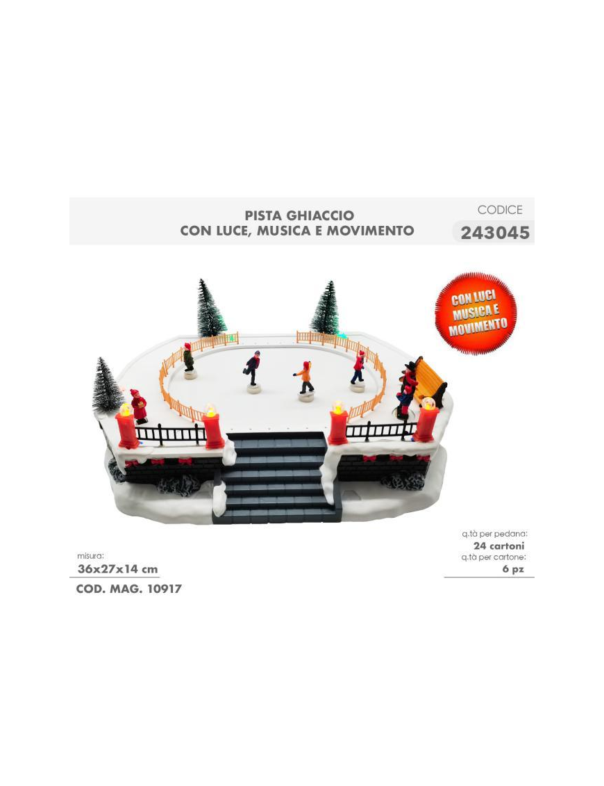 ICE RINK WITH LIGHTS AND MUSIC 36x27x14cm